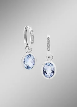 Schicke Ohrringe mit beh. Blautopas und synth. Zirkonia