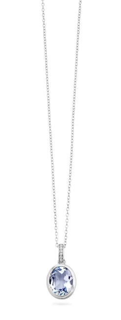 Schicker Anhänger mit beh. Blautopas und synth. Zirkonia