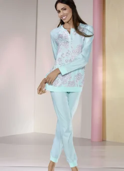 Schlafanzug, langarm mit Knopfleiste