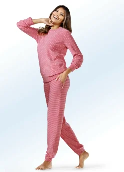 Schlafanzug mit Bündchenabschlüssen und Rundhals