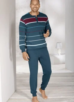 Schlafanzug mit Knopfleiste und Bündchenabschlüssen