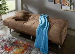 Schlafsofa mit Bettkasten und Dekokissen