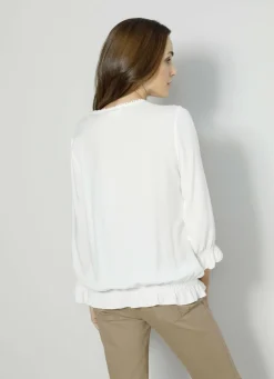 Schlupfbluse mit Rüschen