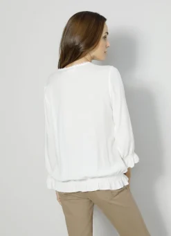 Schlupfbluse mit Rüschen