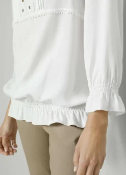 Schlupfbluse mit Rüschen