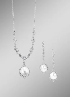 Schmuck-Set mit Süßwasser-Zuchtperlen, 2-teilig