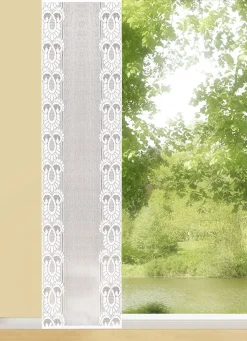 Schöne Schiebegardine mit geradem Abschluss