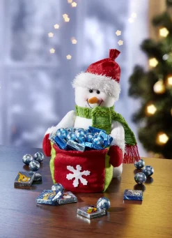Schneemann gefüllt mit Schokolade