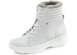 Schnür-Bootie aus genarbtem Rind-Nubukleder