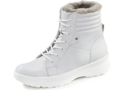 Schnür-Bootie aus genarbtem Rind-Nubukleder