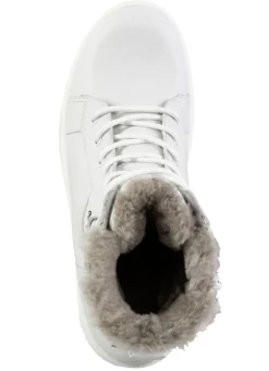 Schnür-Bootie aus genarbtem Rind-Nubukleder