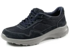 Schnürschuh aus Veloursleder und Textilmaterial