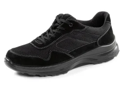 Schnürschuh aus Veloursleder und Textilmaterial