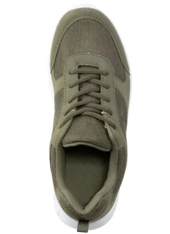 Schnür-Sneaker aus Synthetik und weichem Textilmaterial