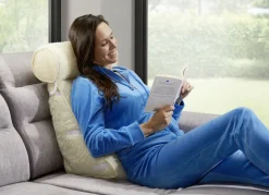 Schurwoll-Rückenkissen mit Nackenrolle