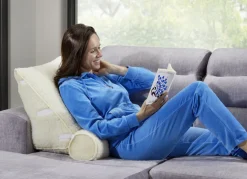 Schurwoll-Rückenkissen mit Nackenrolle