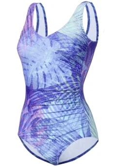 Schwab Badeanzug mit buntem Druckdessin und Vollkorsage