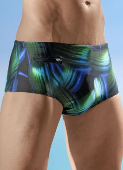 Schwab Badehose in höherer Slipform, allover dessiniert