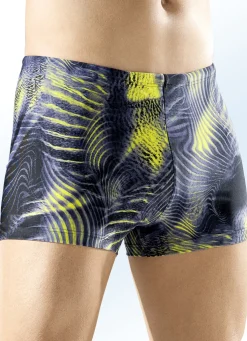 Schwab Badehose in höherer Kastenform mit buntem Druckdessin