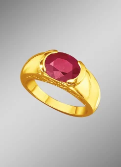 Schwerer Partnerring mit echtem Rubin