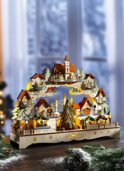 Schwibbbogen aus Holz mit LED-Beleuchtung