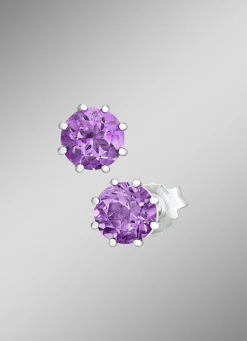 Süße Ohrstecker mit echt Amethyst