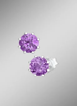 Süße Ohrstecker mit echt Amethyst