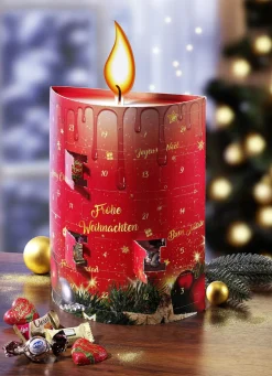 Süßer Adventskalender in Form einer Kerze