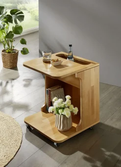 Servierwagen aus massivem Buchenholz