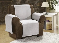 Sessel-,Couch- und Armlehnenschoner mit Veloursbandeinfassung