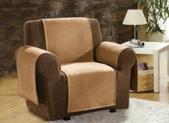 Sessel-,Couch- und Armlehnenschoner mit Veloursbandeinfassung