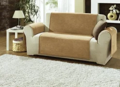 Sessel-,Couch- und Armlehnenschoner mit Veloursbandeinfassung