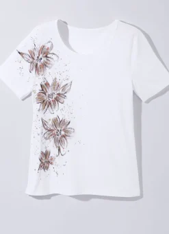 Shirt mit handbemaltem Glitzerornament