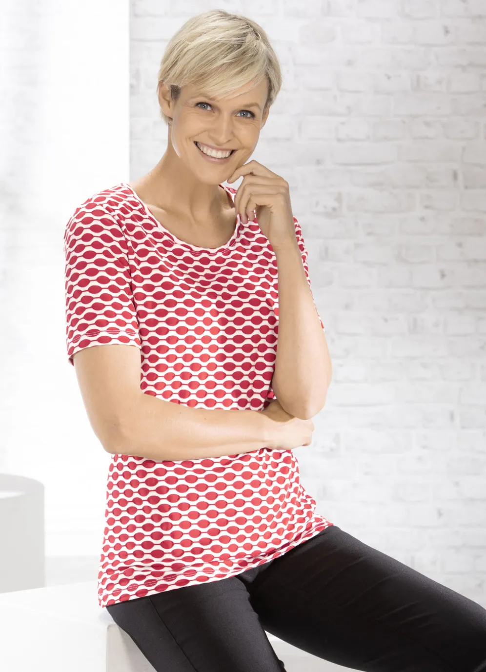 Shirt mit interessanter zweifarbiger Struktur in 2 Farben