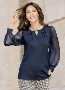 Shirt mit langen Chiffonärmeln