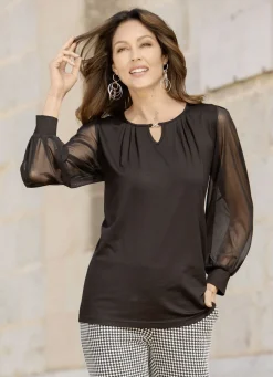 Shirt mit langen Chiffonärmeln