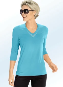 Shirt mit V-Ausschnitt in 5 Farben