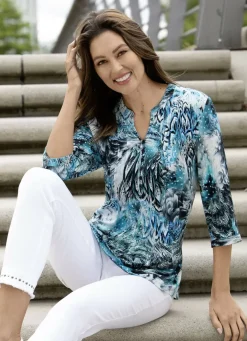 Shirt-Tunika mit farbbrillantem Druck
