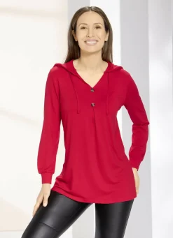Shirt-Tunika mit Kapuze