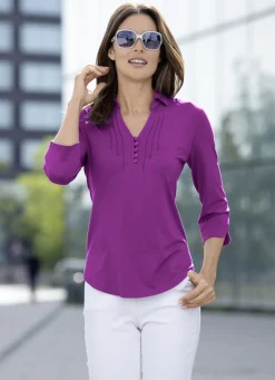 Shirt-Tunika mit Polokragen