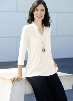 Shirt-Tunika mit Stehkragen