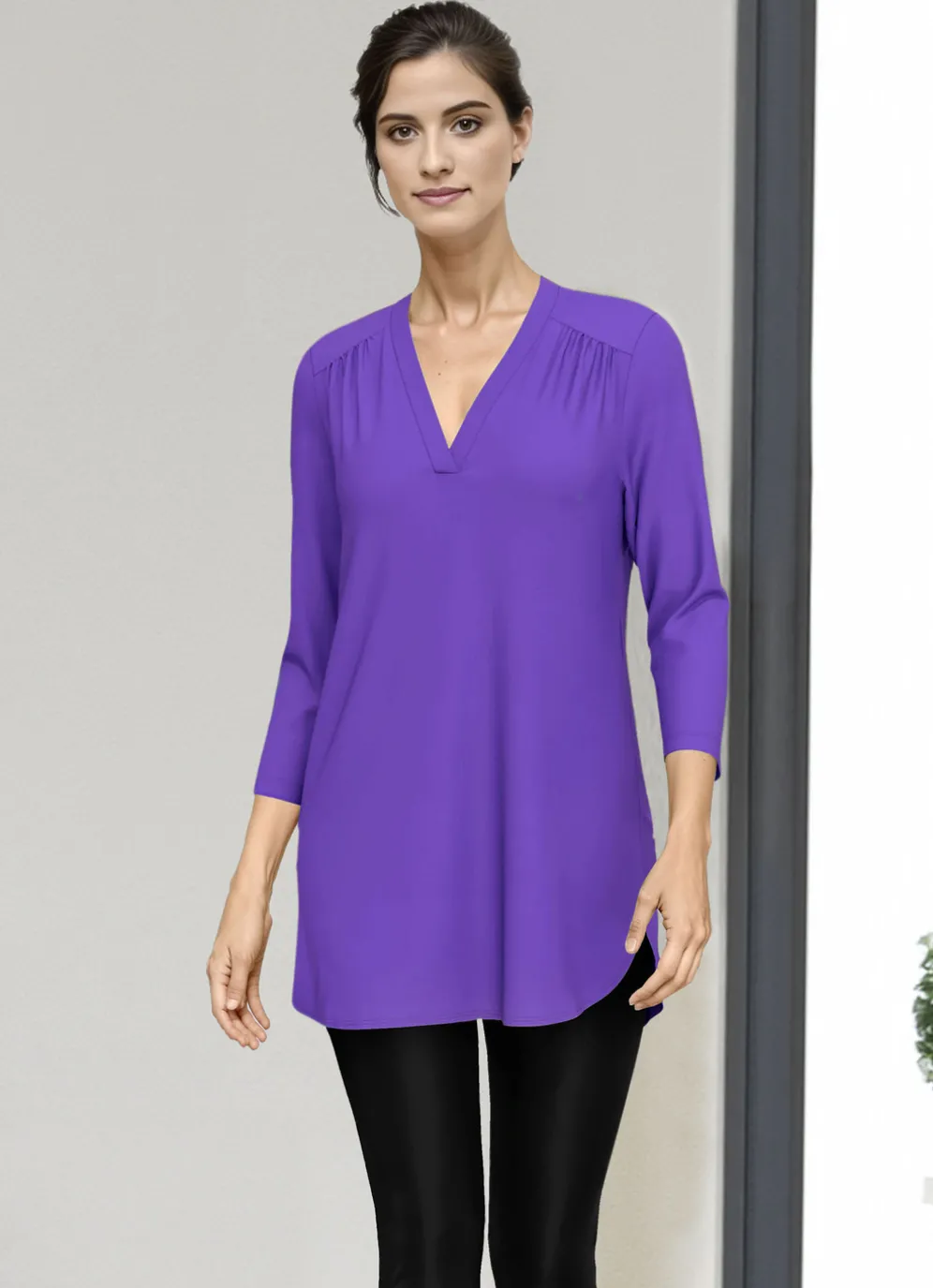 Shirt-Tunika mit V-Ausschnitt