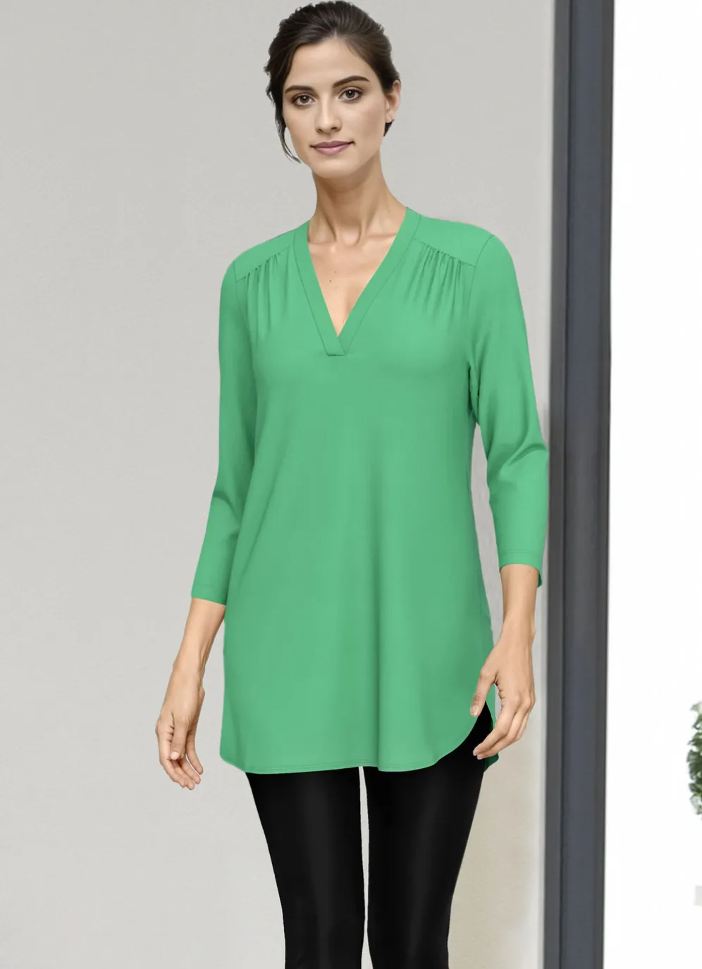 Shirt-Tunika mit V-Ausschnitt