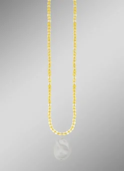 Silber-Citrin-Halskette