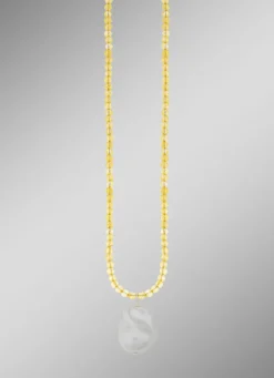 Silber-Citrin-Halskette