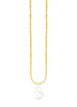 Silber-Citrin-Halskette