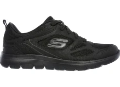 SKECHERS, sportliche Damen-Sneaker, mit Nappaleder-Besätzen