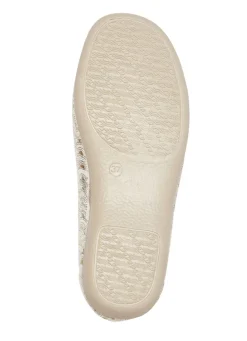 Slipper in Goldbeige aus Textilmaterial