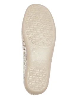Slipper in Goldbeige aus Textilmaterial