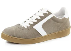 Sneaker aus Veloursleder mit Nappa-Besätzen und gepolstertem Schaftrand